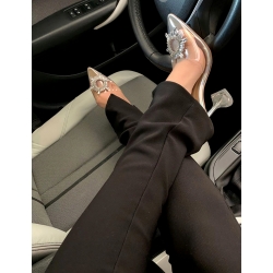 Sandales transparentes à talons et strass