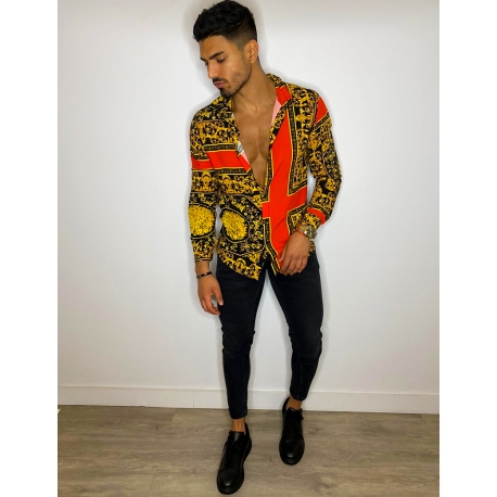 Chemise manches longues à motifs