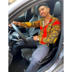 Chemise manches longues à motifs