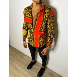 Chemise manches longues à motifs