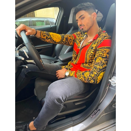 Chemise manches longues à motifs