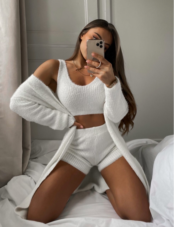 Ensemble pantalon crop top et gilet tout doux deals