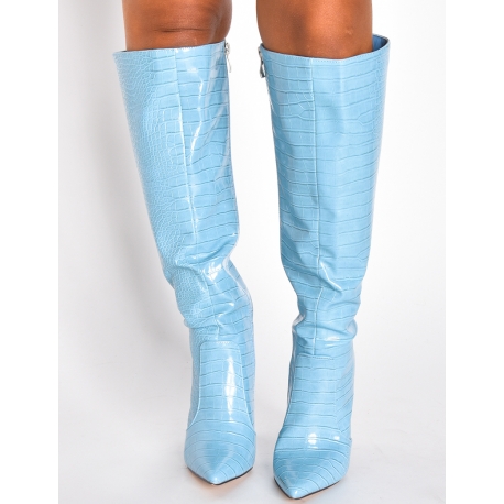 Bottes à talons effet peau de serpent Bottes à talons effet peau de serpent