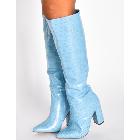 Bottes à talons effet peau de serpent Bottes à talons effet peau de serpent