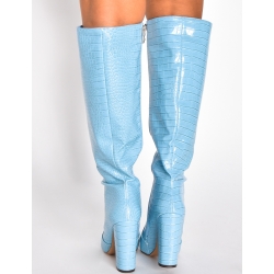 Bottes à talons effet peau de serpent Bottes à talons effet peau de serpent