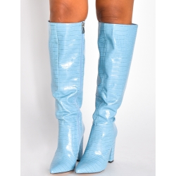 Bottes à talons effet peau de serpent Bottes à talons effet peau de serpent