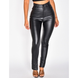 Faux leather jeans discount