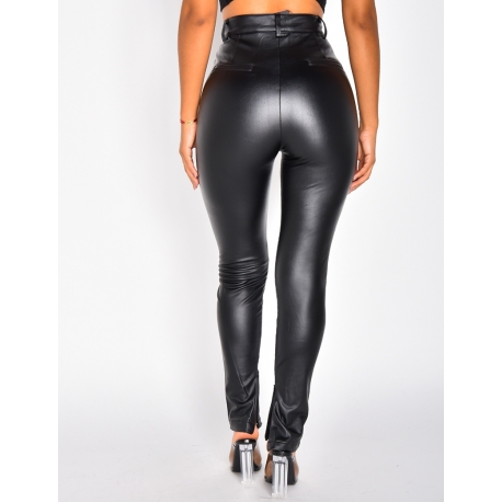 Pantalon en simili à zip Pantalon en simili à zip