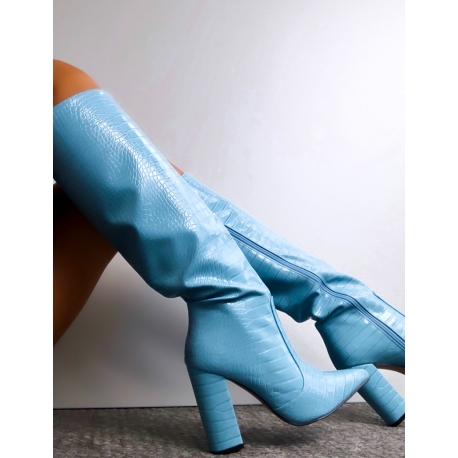 Bottes à talons effet peau de serpent Bottes à talons effet peau de serpent