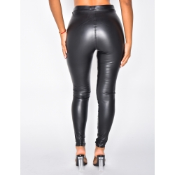 Legging taille haute en similicuir intérieur polaire
