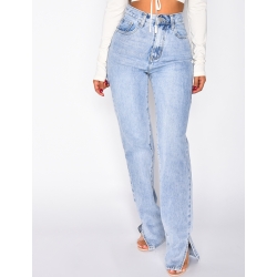 Jeans taille haute destroy à fentes Jeans taille haute destroy à fentes