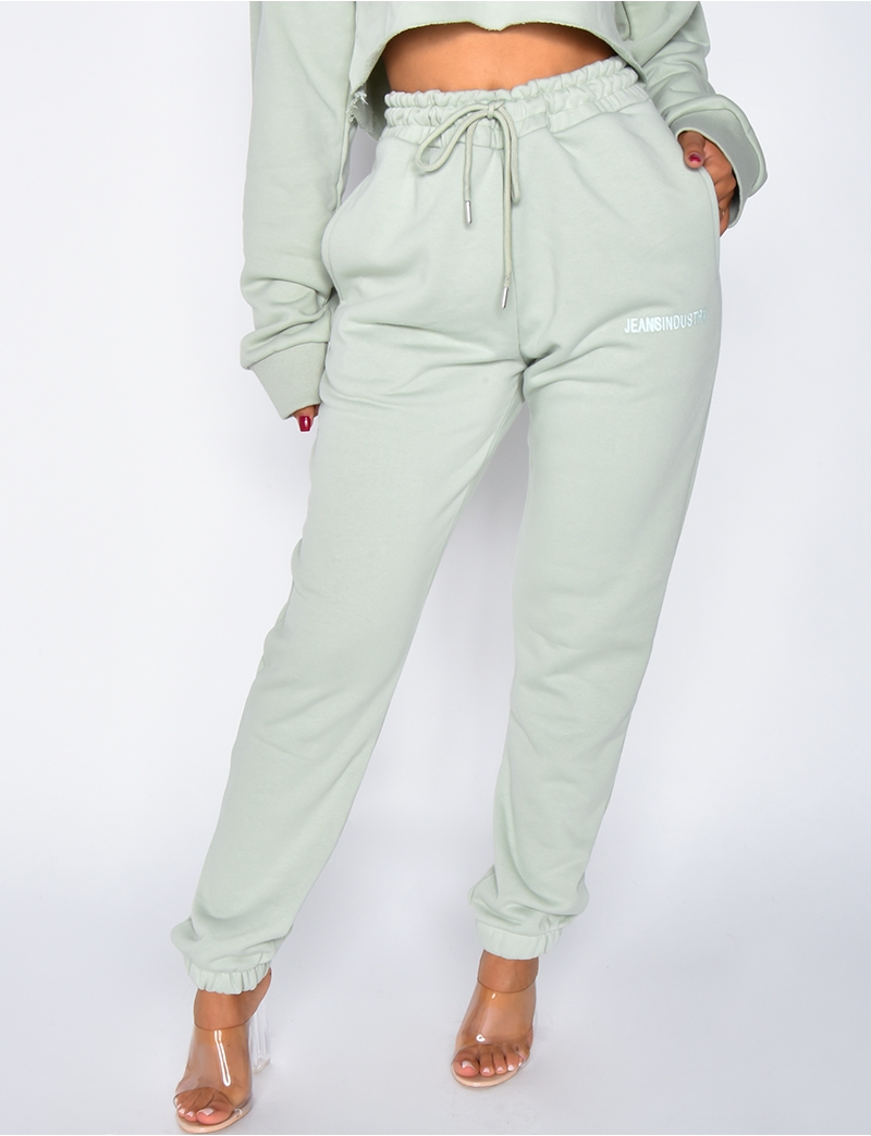 YOURS Pantalon de jogging large taille vert kaki clair | Yours Clothing