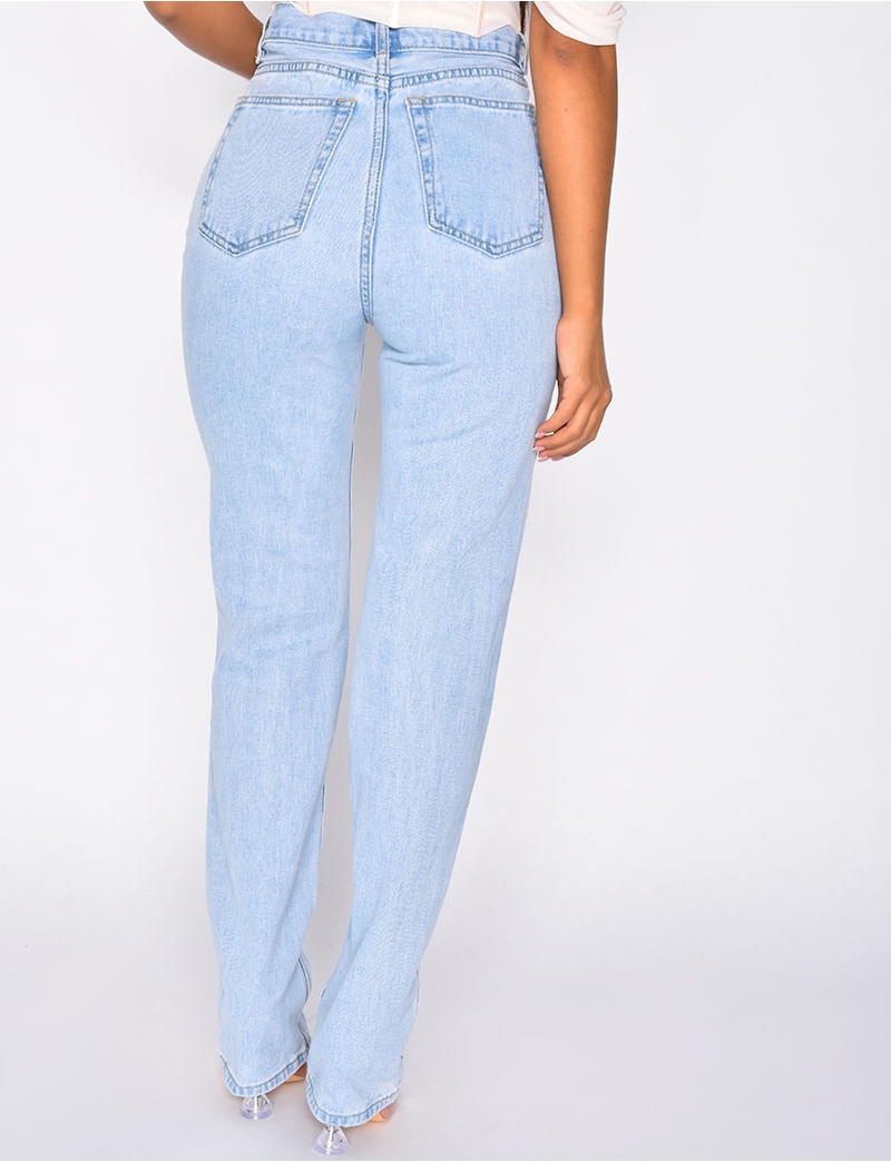 Vêtement Femme Streetwear Jean Femme Taille Haute Roskiky - Denim Stretch Côtelé, 5 Poches Denim Côtelé