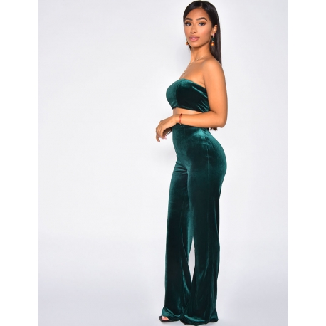 Ensemble crop top et pantalon en velours Ensemble crop top et pantalon en velours