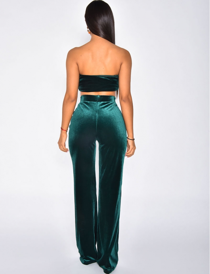 Ensemble crop top et pantalon en velours Ensemble crop top et pantalon en velours