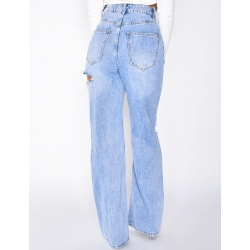 Jeans taille haute straight destroy Jeans taille haute straight destroy