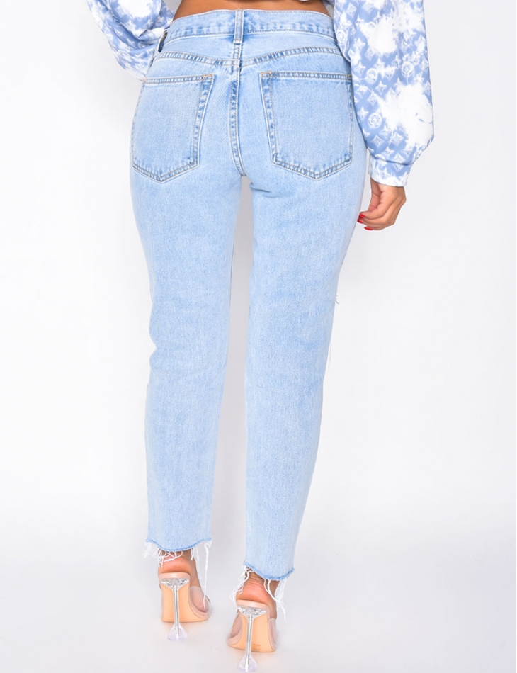 Jeans coupe boyfriend destroy