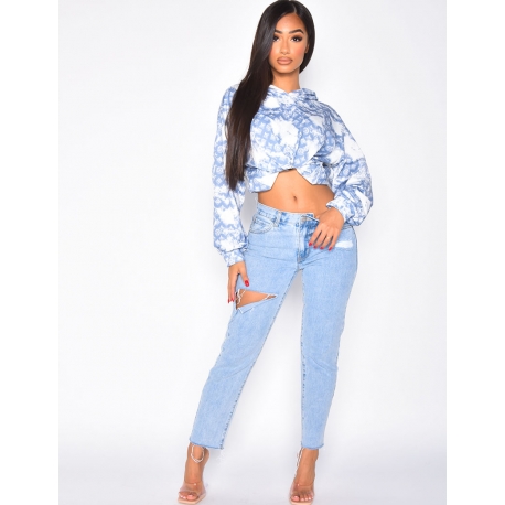 Jeans coupe boyfriend destroy