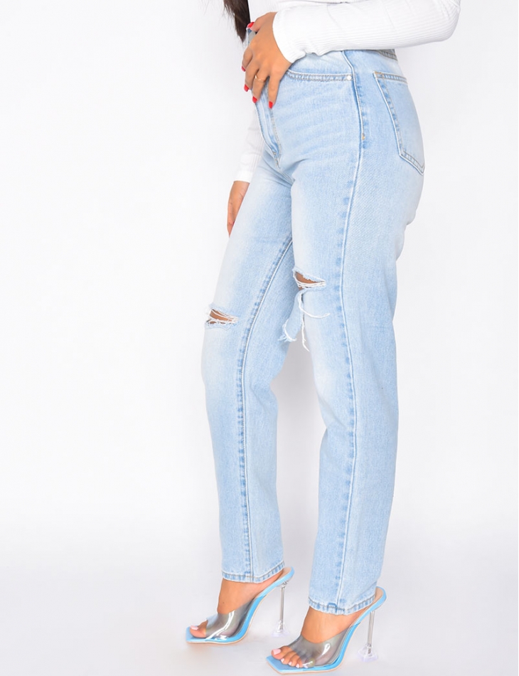 Jeans taille haute destroy Jeans taille haute destroy
