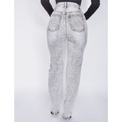 Jeans coupe droite destroy