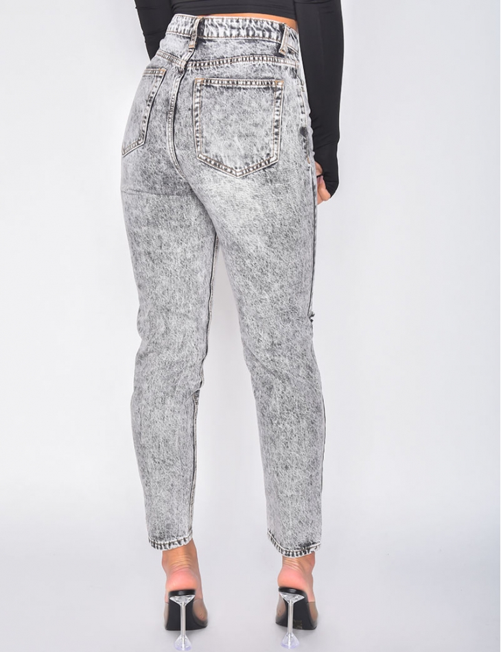 Jeans coupe droite destroy Jeans coupe droite destroy