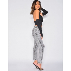 Jeans coupe droite destroy Jeans coupe droite destroy