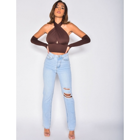 Jeans straight destroy Jeans straight destroy