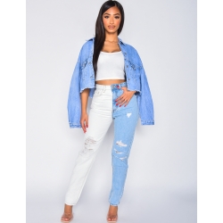 Jeans bi-color destroy Jeans bi-color destroy