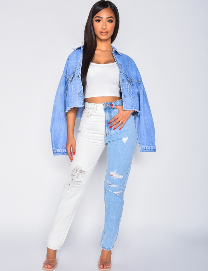 Jeans bi-color destroy Jeans bi-color destroy