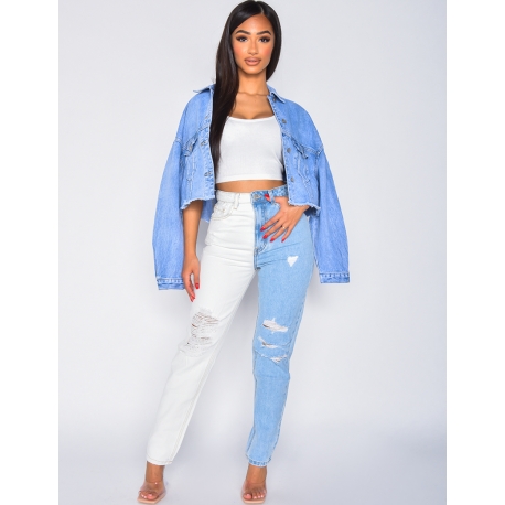 Jeans bi-color destroy Jeans bi-color destroy