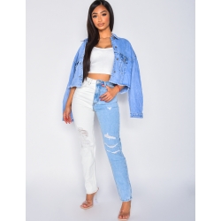 Jeans bi-color destroy Jeans bi-color destroy