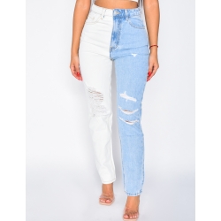 Jeans bi-color destroy Jeans bi-color destroy