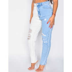 Jeans bi-color destroy Jeans bi-color destroy
