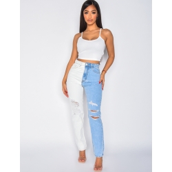 Jeans bi-color destroy Jeans bi-color destroy