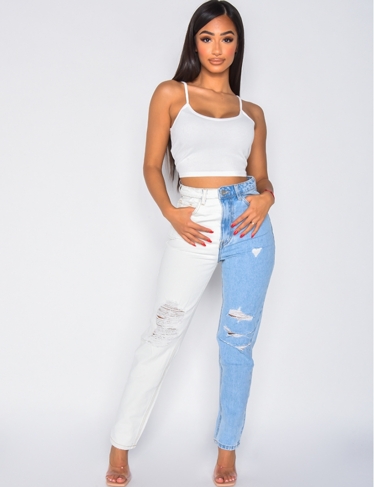 Jeans bi-color destroy Jeans bi-color destroy