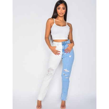 Jeans bi-color destroy Jeans bi-color destroy