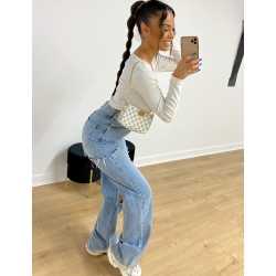 Jeans taille haute straight destroy Jeans taille haute straight destroy