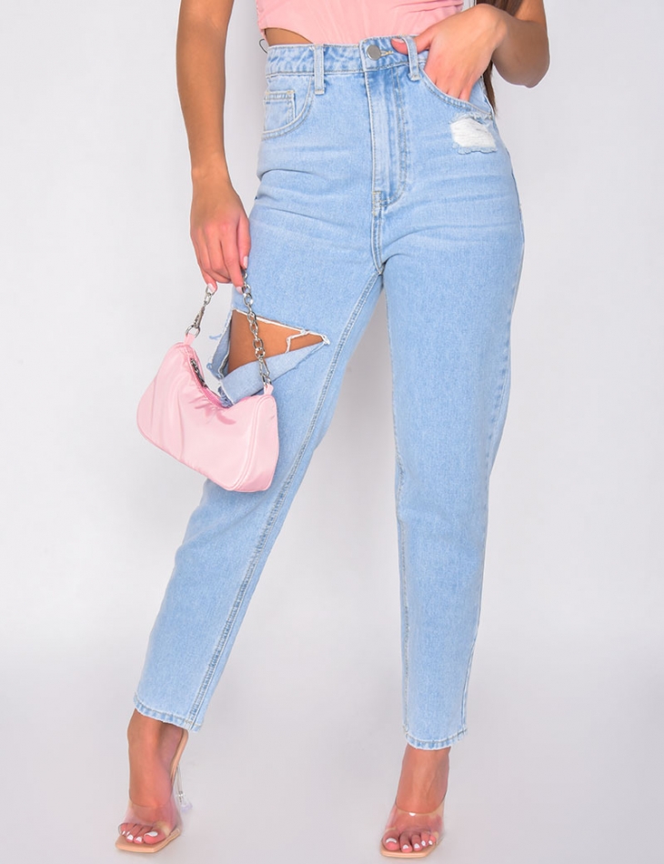 Jeans taille haute destroy Jeans taille haute destroy