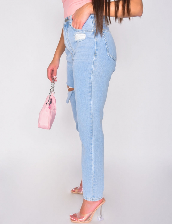 Jeans taille haute destroy Jeans taille haute destroy