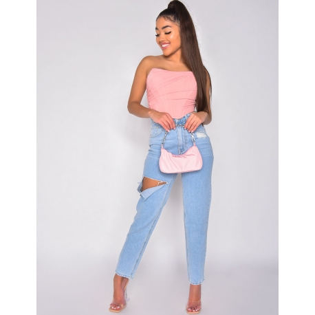 Jeans taille haute destroy Jeans taille haute destroy