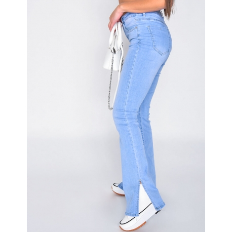 Jeans patte d'eph à fentes