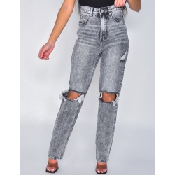 Jeans coupe droite destroy Jeans coupe droite destroy