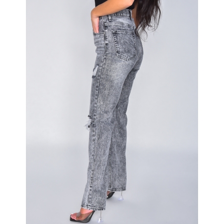 Jeans coupe droite destroy Jeans coupe droite destroy