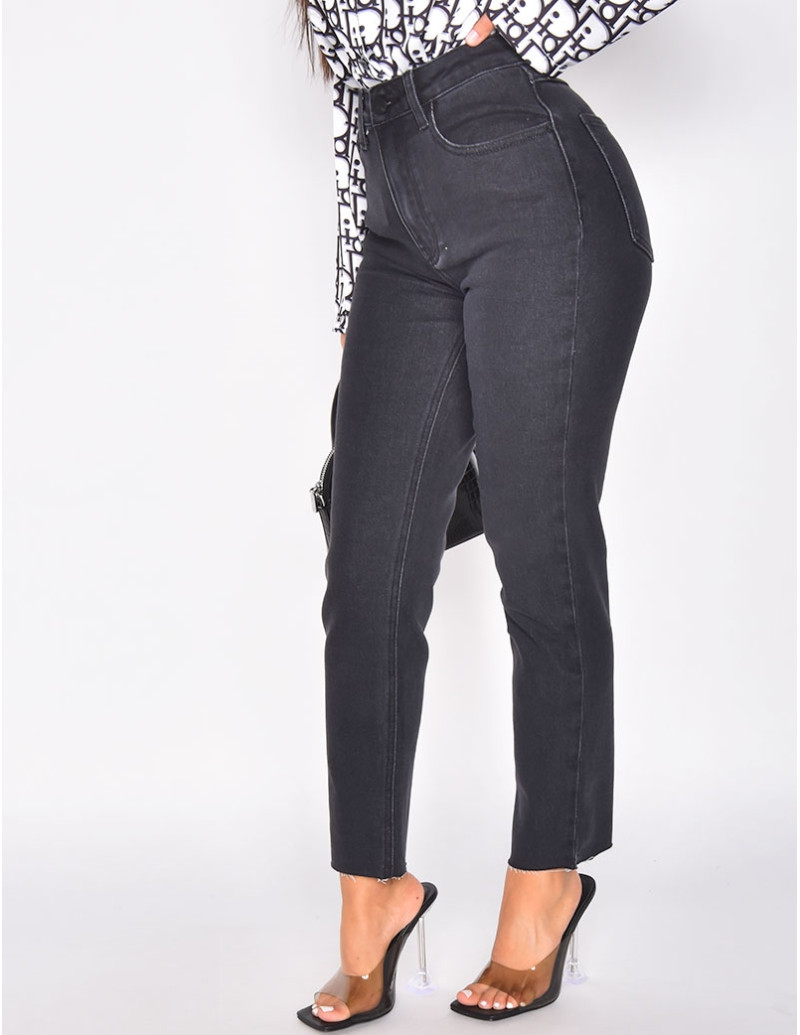Jeans basic taille haute