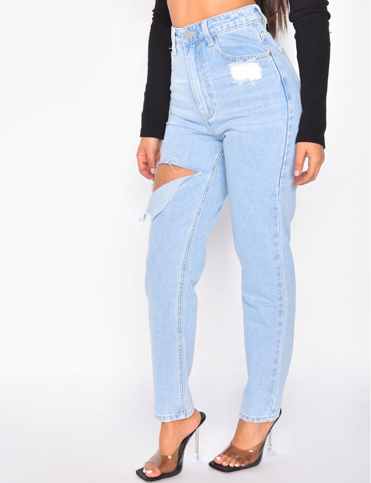 Jeans taille haute destroy Jeans taille haute destroy