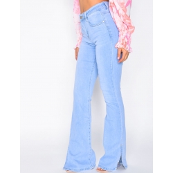 Jeans patte d'eph à fentes