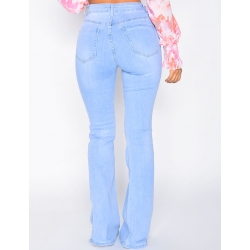 Jeans patte d'eph à fentes