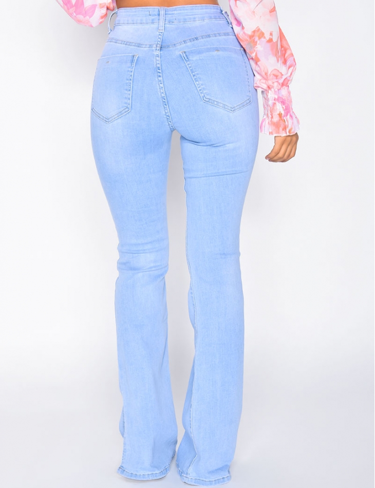 Jeans patte d'eph à fentes