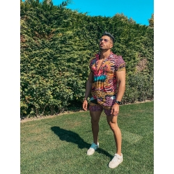 Ensemble chemise et short de bain à motifs baroque Ensemble chemise et short de bain à motifs baroque