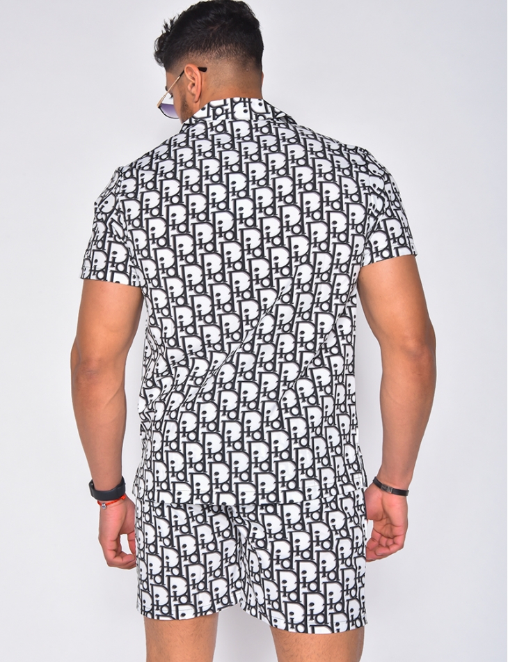 Ensemble chemise et short à écritures